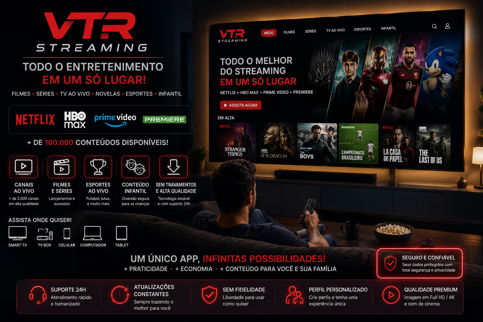 Soluções VTR em elétrica, câmeras, internet e streaming